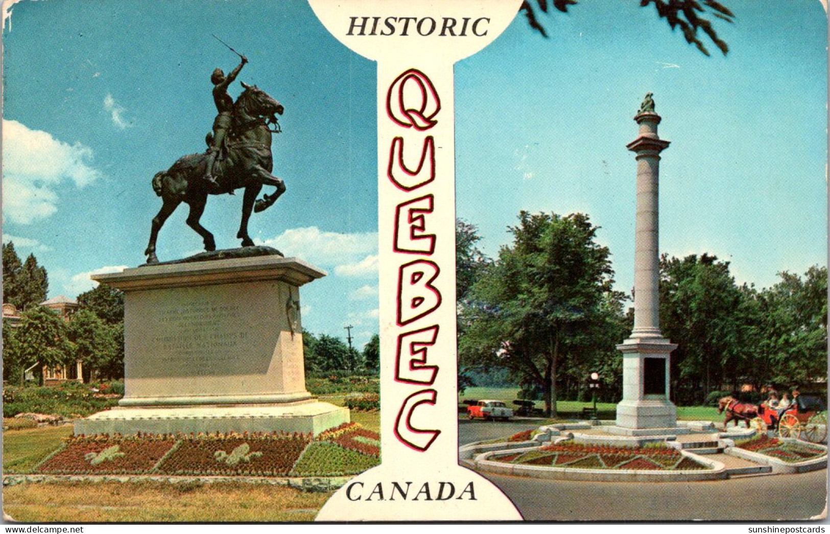 Canada Historic Quebec Split View JOan Of Arc Monument And Wolfe Monument - Québec - La Cité