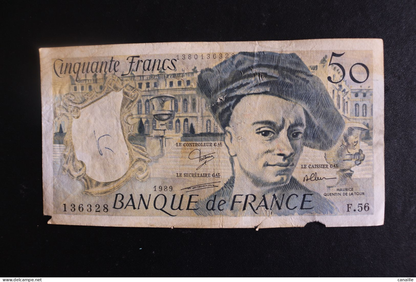 Billets - France  - 50 Cinquante Francs Quentin De La Tour  1989 - - 50 F 1976-1992 ''Quentin De La Tour''