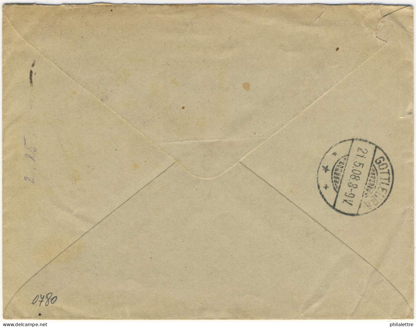 FRANCE - 1908 Enveloppe 10c Semeuse Lignée +5c & 10c Semeuse D'AJACCIO,Corse Pour L'Allemagne - Standaardomslagen En TSC (Voor 1995)