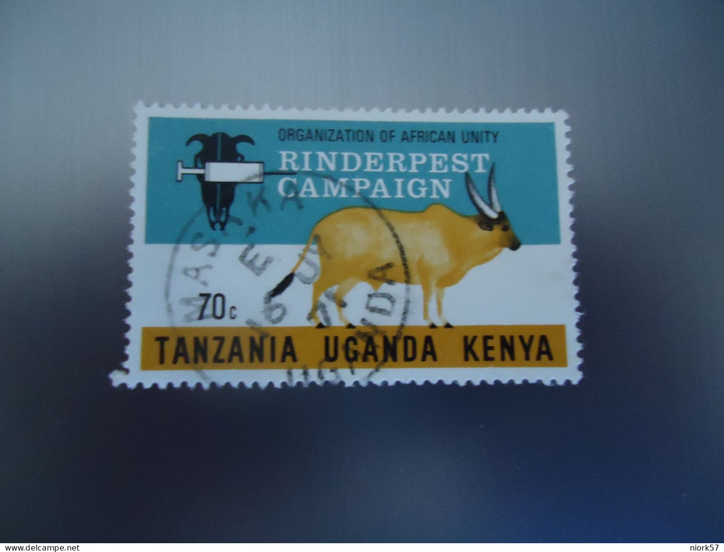 KENYA UGANDA  TANZANIA USED  STAMPS  COWS   WITH POSTMARK MASAKA - Kenya, Uganda & Tanzania