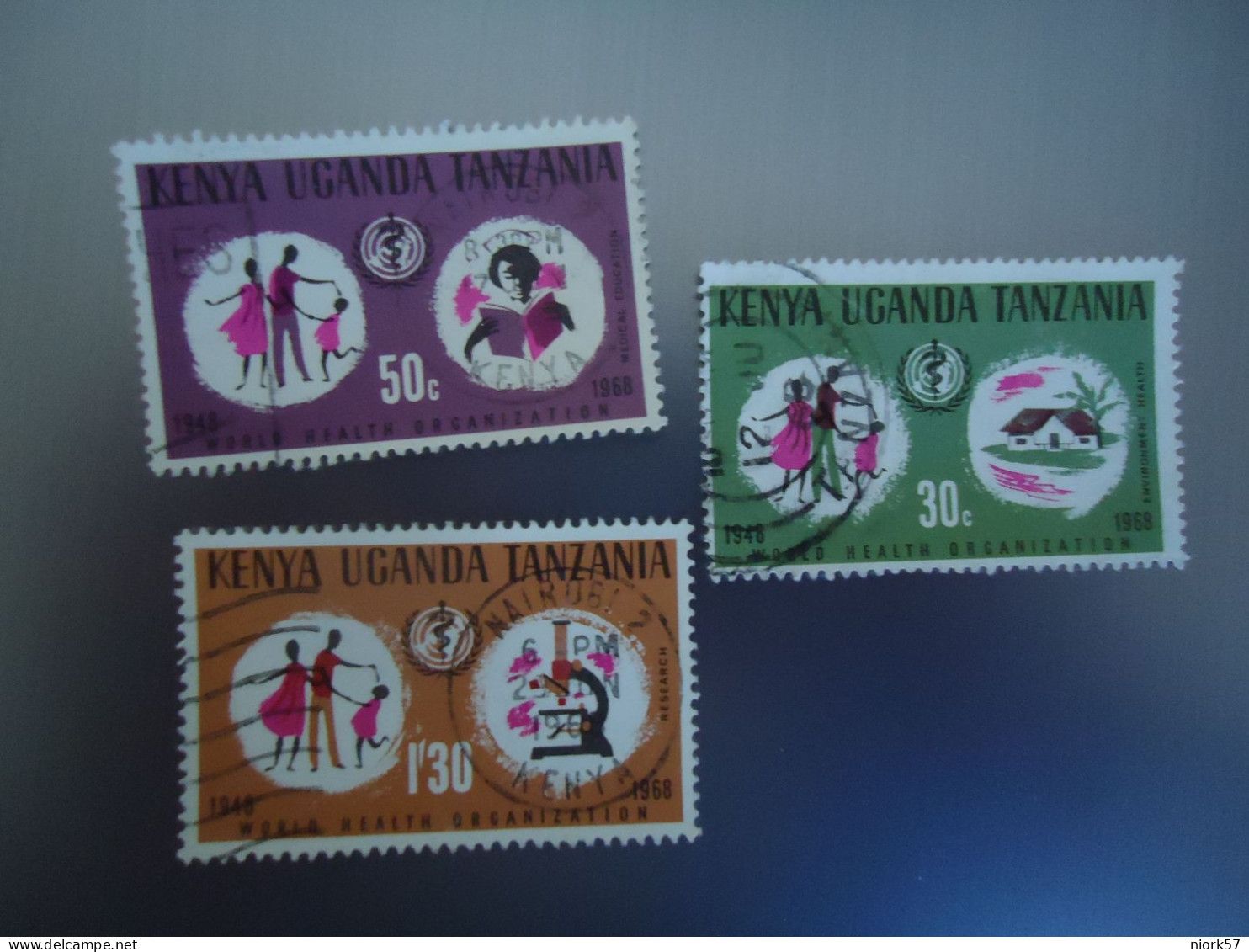 KENYA UGANDA  TANZANIA USED  STAMPS  3  ANNIVERSARIES  HELTH    WITH POSTMARK - Kenya, Ouganda & Tanzanie