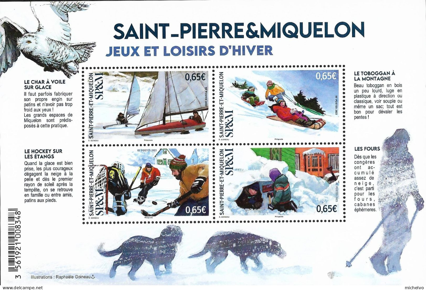 SP & M 2023 - Yv N° F1305 **  Bloc - Jeux Et Loisirs D'hiver (timbres 1305 à 1308) - Ungebraucht