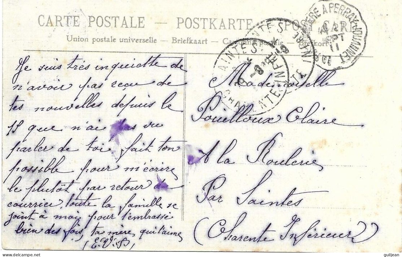 49 MAINE ET LOIRE - CHALONNES-SUR-LOIRE - Quai Gambetta - Carte Toilée Colorisée - Circulé 1911 - N°3  J.Vest, Chalonnes - Chateauneuf Sur Sarthe