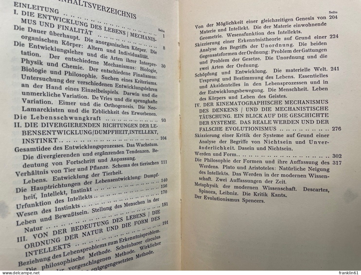 Henri Bergson : Schöpferische Entwicklung.