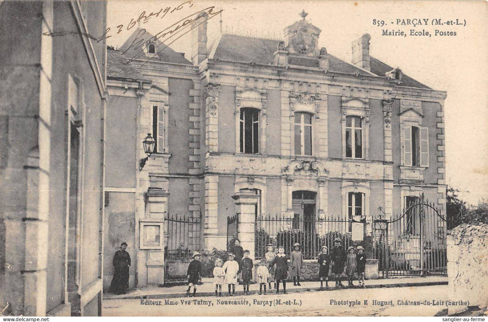 CPA 49 PARCAY MAIRIE ECOLE POSTES / Cliché Rare - Other & Unclassified