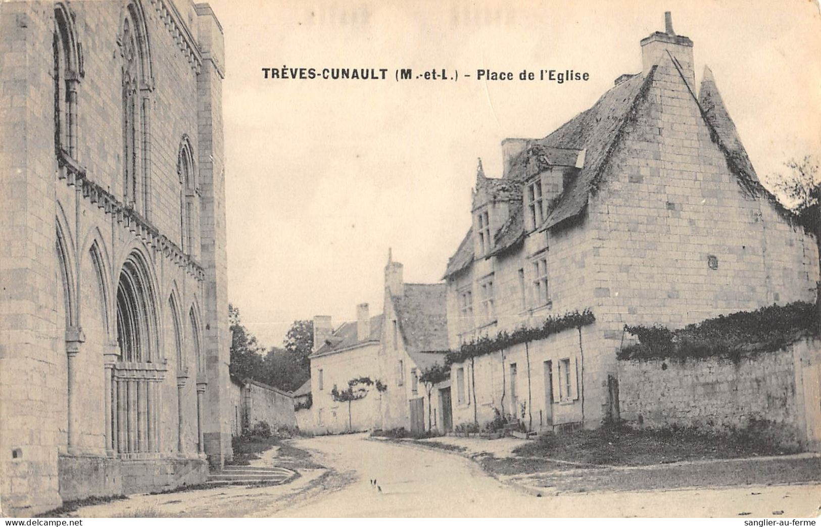 CPA 49 TREVES CUNAULT PLACE DE L'EGLISE - Andere & Zonder Classificatie