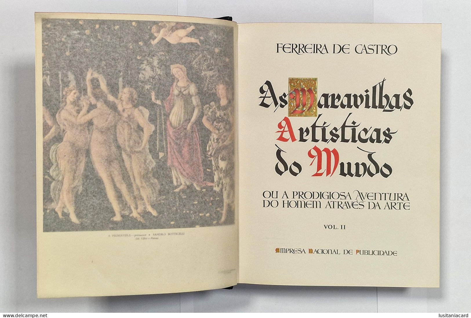 As Maravilhas Artísticas do Mundo.(2VOLUMES)(RARO)( Autor:Ferreira de Castro / Ed. Empresa Nacional de Publicidade-1958)