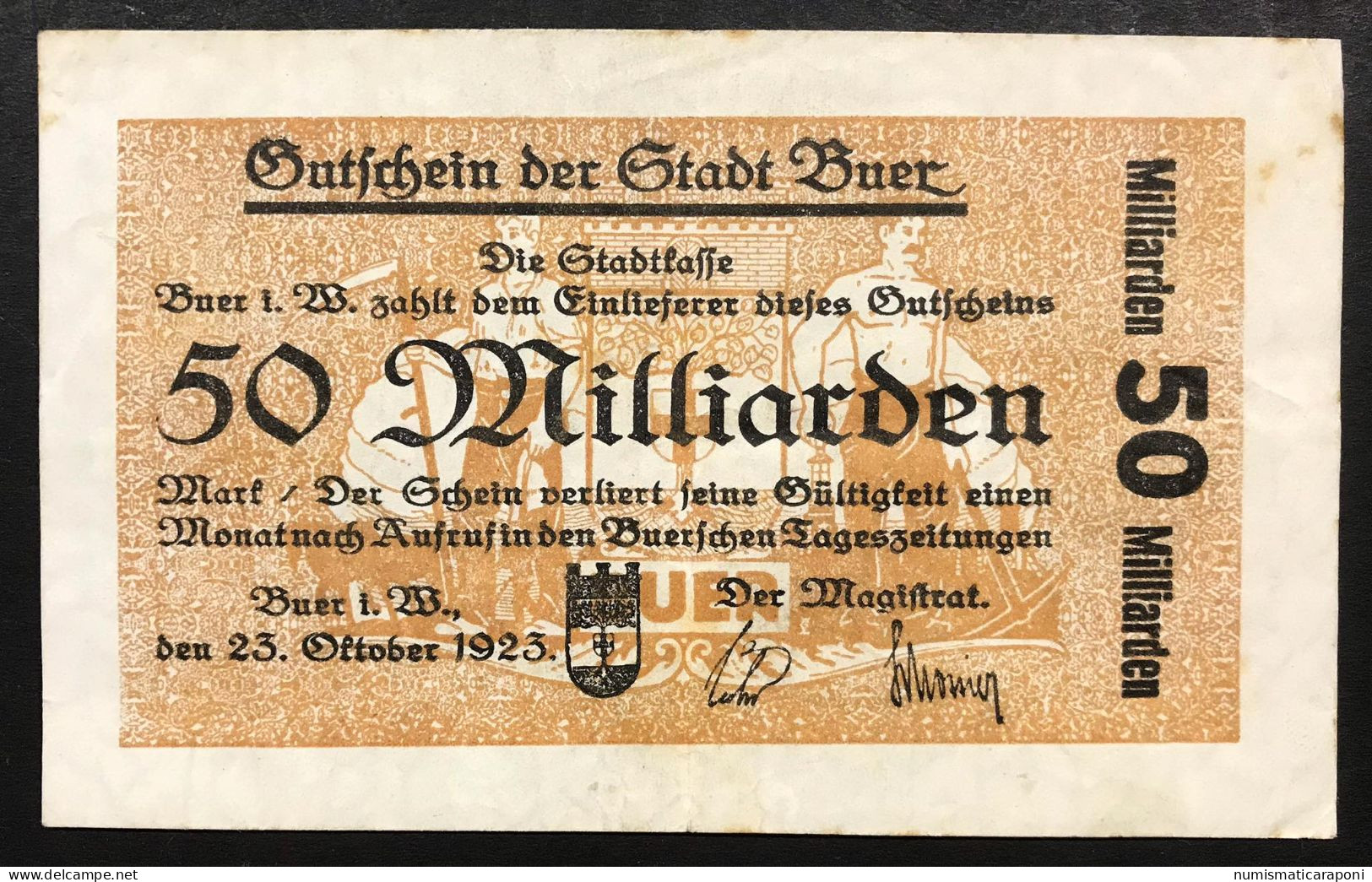 GERMANIA ALEMANIA GERMANY  Buer Westfalia 50 Miliardi Di Marchi 1923  LOTTO 4520 - Imperial Debt Administration