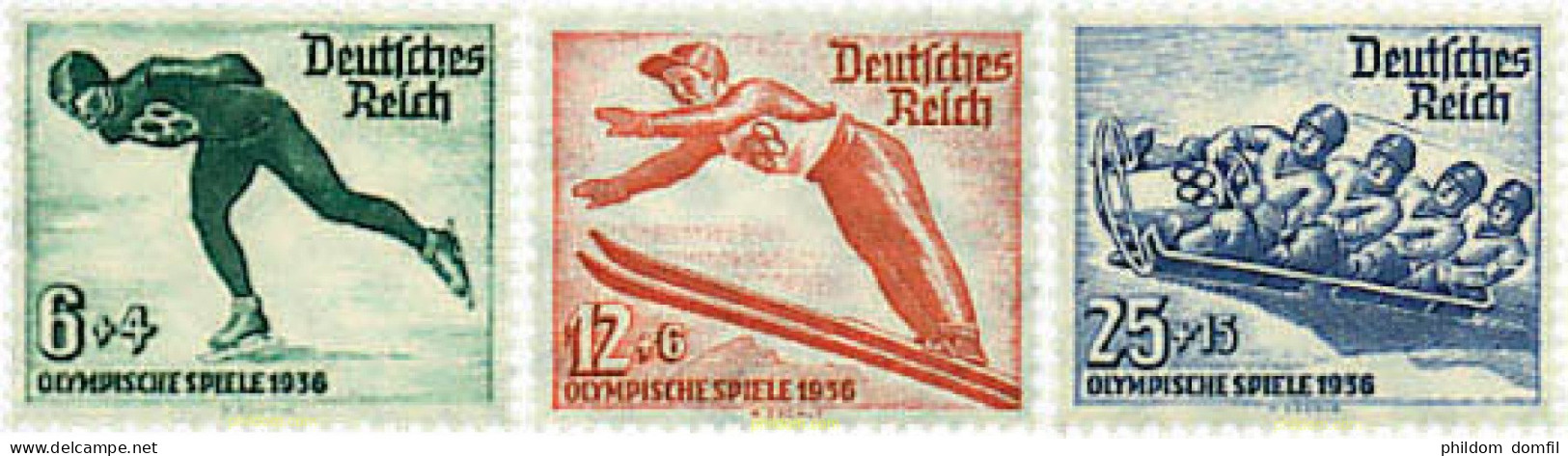 199538 HINGED ALEMANIA 1935 4 JUEGOS OLIMPICOS INVIERNO GARMISCH 1936 - Hiver 1936: Garmisch-Partenkirchen