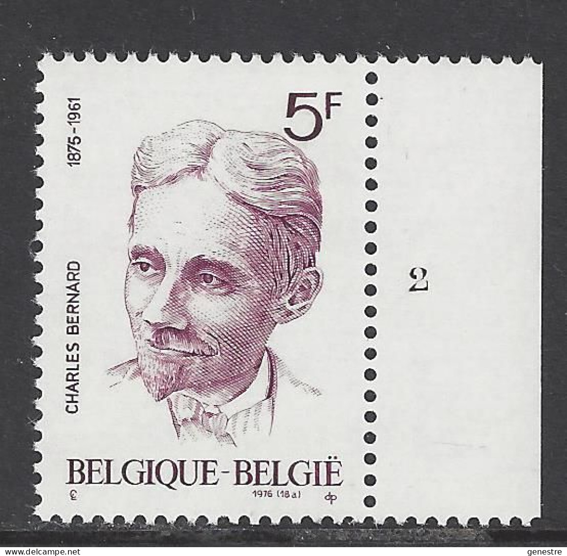 Belgique - 1976 - COB 1828 ** (MNH) - Planche 2 - 1971-1980