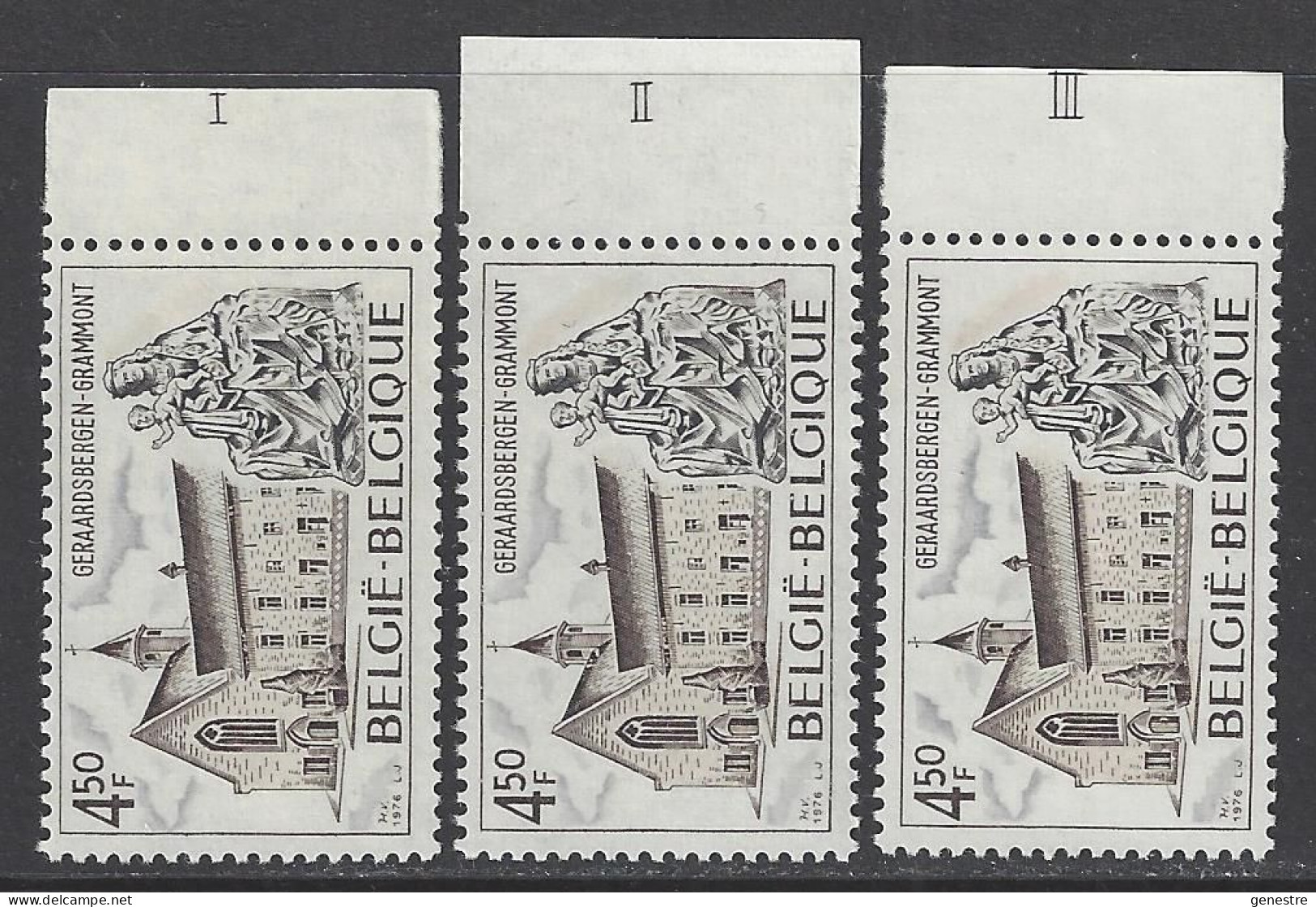 Belgique COB 1832 ** (MNH) - Planches I à III - 1971-1980