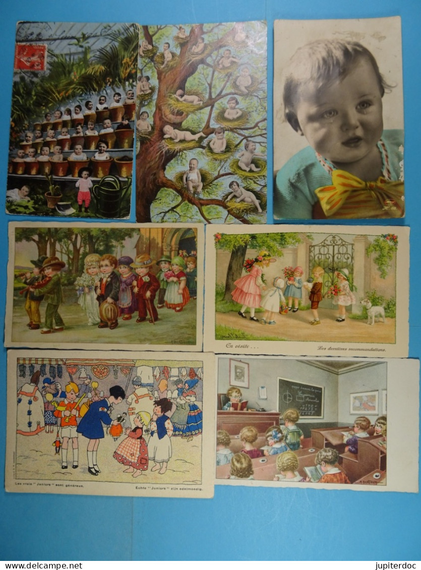 Lot De 33 CPA Bébés Et Enfants Dont 1 Bébé Sonore (1ère Photo, Bébé En Haut à Droite) - Collezioni & Lotti
