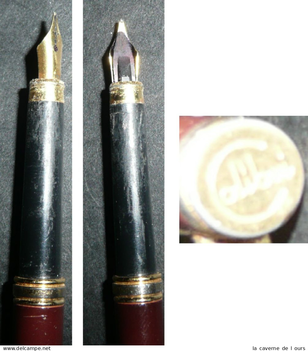 Rare Ancien Stylo à Plume Slim Thin, Métal Doré Laqué COLIBRI - Stylos