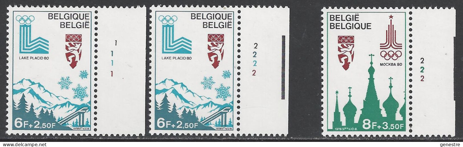 Belgique - 1978 - COB 1913 à 1914 ** (MNH) - 1913 Pl 1 Et 2 Et 1914, Pl 2, Série Incomplète - 1971-1980