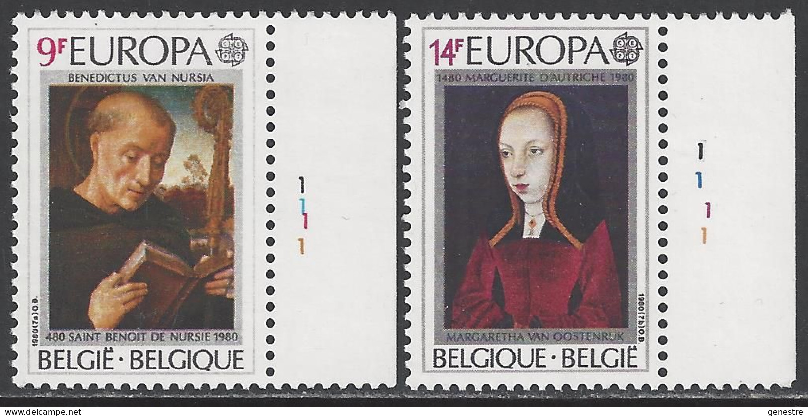 Belgique - 1980 - COB 1972 à 1973 ** (MNH) - Planche 1 - 1971-1980