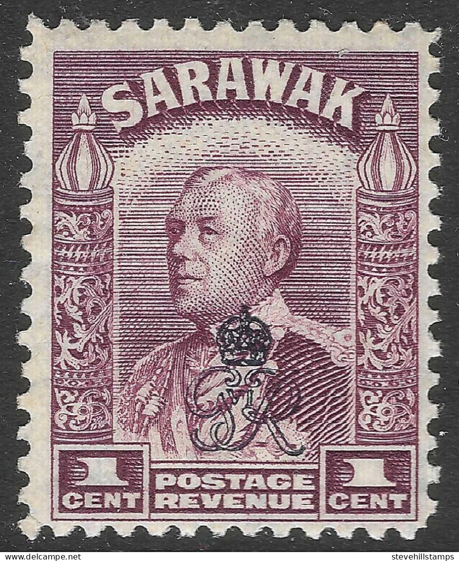 Sarawak. 1947 Crown Colony. GR Cypher Overprint. 1c MH. SG 150 - Sarawak (...-1963)