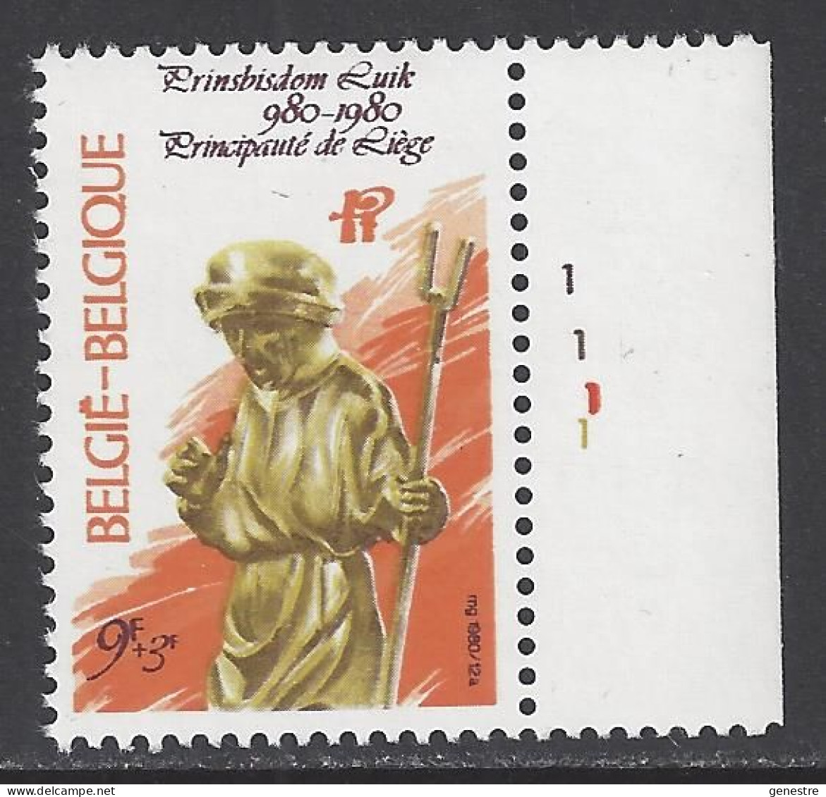 Belgique COB 1987 ** (MNH) - Planche 1 (2) - 1971-1980