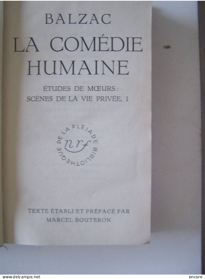 LA LITTERATURE. "LA PLEIADE". BALZAC. LA COMEDIE HUMAINE.  100_9764 A 100_9766 - La Pleyade