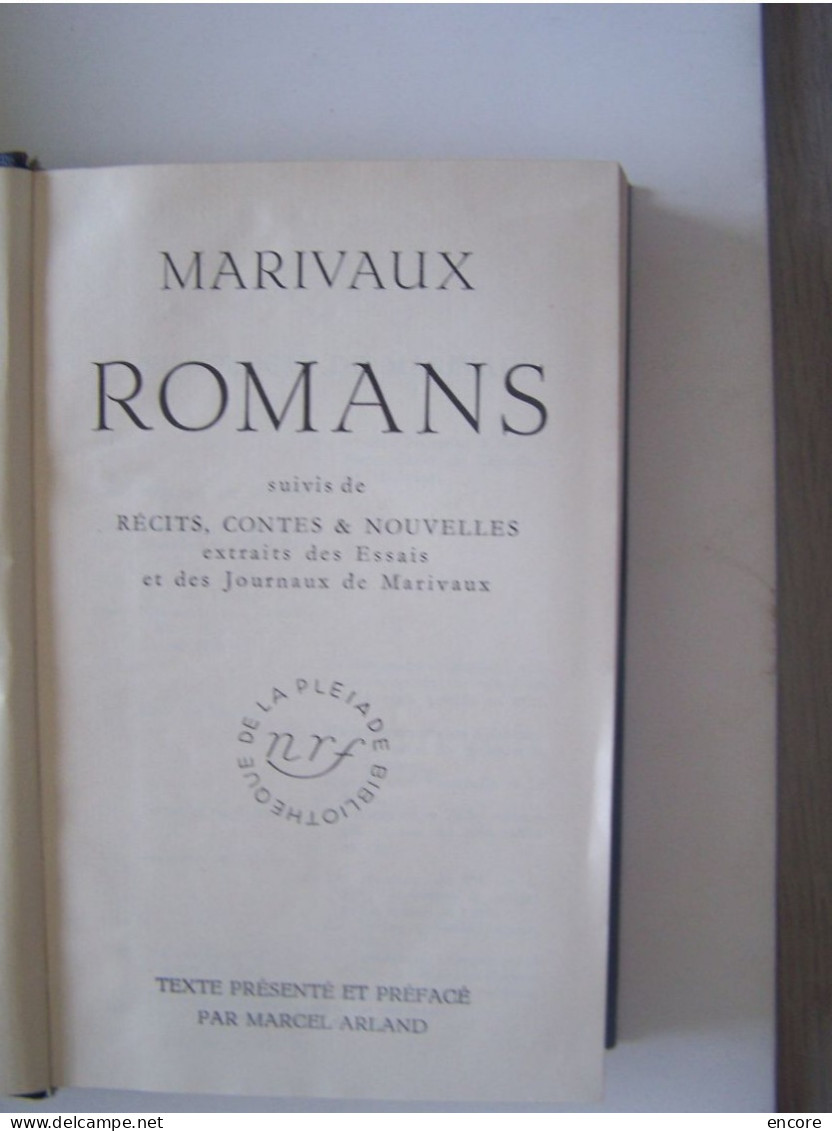 LA LITTERATURE. "LA PLEIADE". MARIVAUX. ROMANS.  100_9767 A 100_9770. - La Pléiade