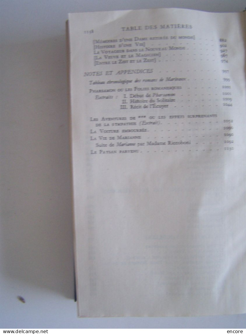 LA LITTERATURE. "LA PLEIADE". MARIVAUX. ROMANS.  100_9767 A 100_9770. - La Pléiade