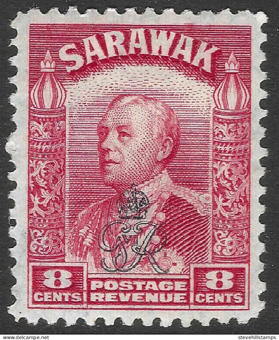 Sarawak. 1947 Crown Colony. GR Cypher Overprint. 8c MH. SG 155 - Sarawak (...-1963)