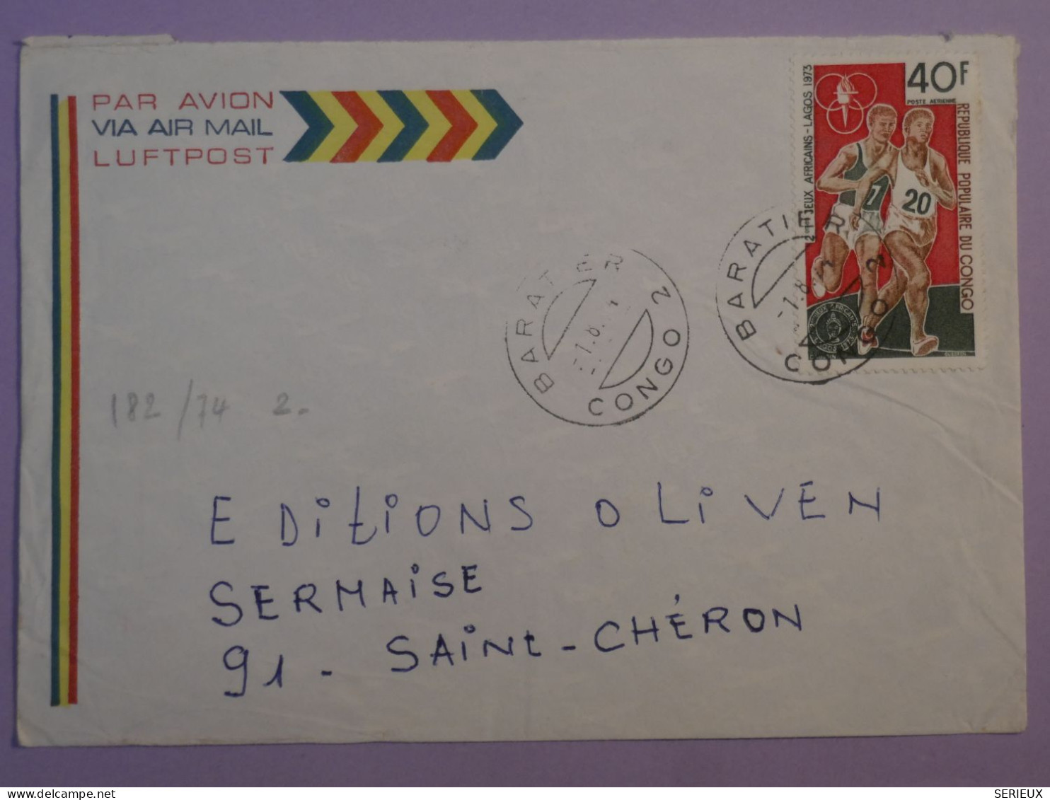 AU23  CONGO   BELLE LETTRE 1939 BARATIER A ST CHERON ++AFF. PLAISANT + - Cartas & Documentos