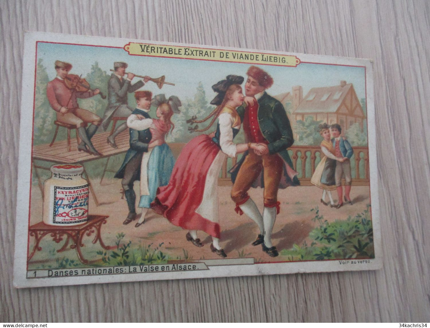 Chromo Ancien  Liebig Danses Nationales La Valse En Alsace - Liebig