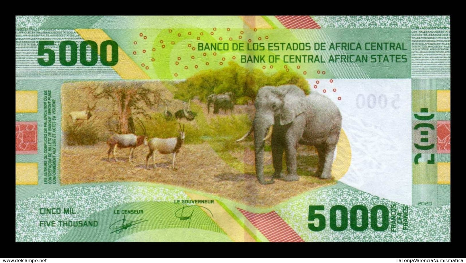 Central African St. - Estados De África Central 5000 Francs CFA 2020 (2023) Pick New Ebc+/Sc- Xf+/aUnc - Stati Centrafricani