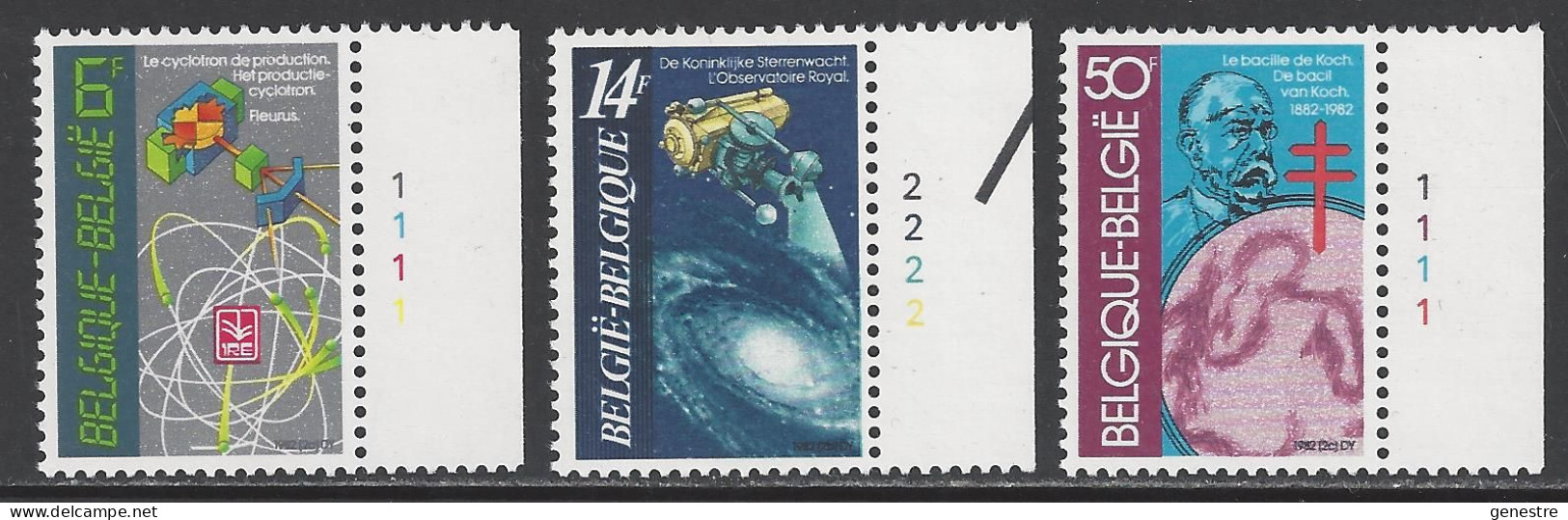 Belgique - 1982 - COB 2036 à 2038 ** (MNH) - Numéros De Planche - 1971-1980