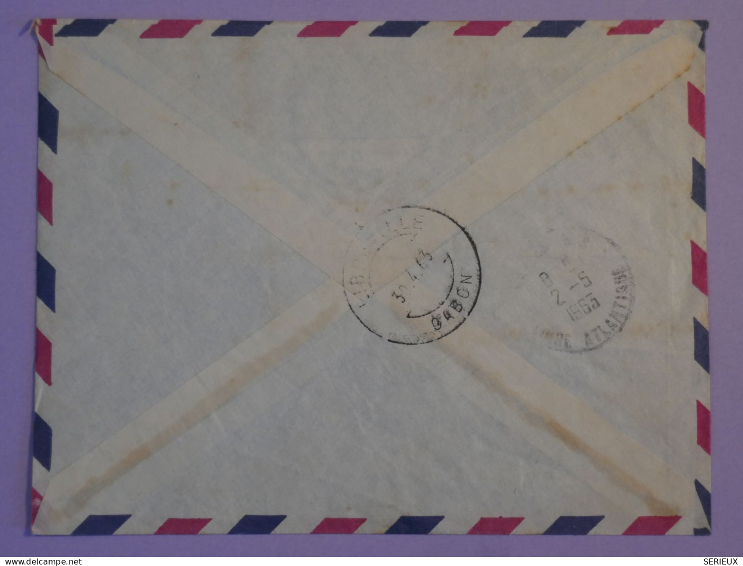 AU23  AEF GABON  BELLE LETTRE  RECO 1963 PETIT BUREAU  MAKOKOU  A  NANTES FRANCE   ++AFF. PLAISANT + - Covers & Documents