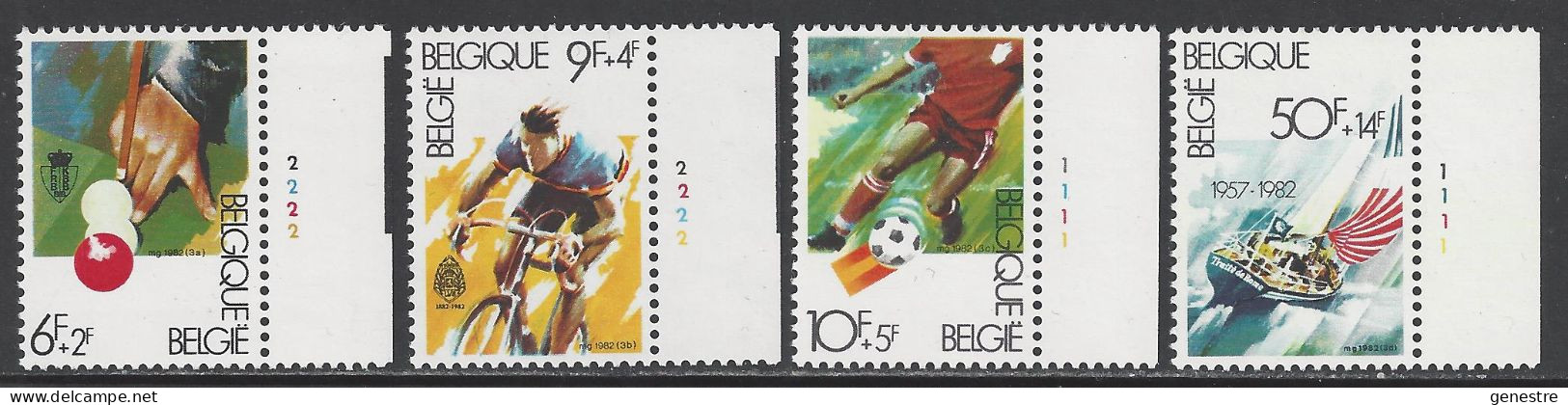 Belgique - 1982 - COB 2039 à 2042 ** (MNH) - Numéros De Planche - 1971-1980