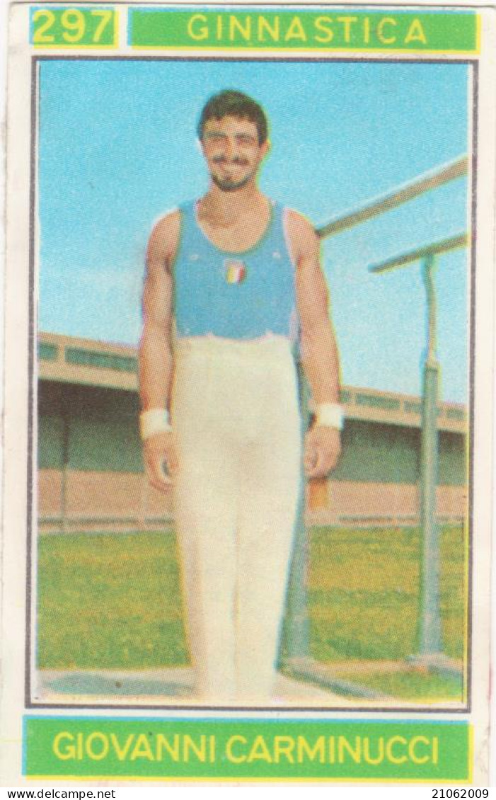 297 GINNASTICA - GIOVANNI CARMINUCCI - CAMPIONI DELLO SPORT 1967-68 PANINI STICKERS FIGURINE - Gymnastiek