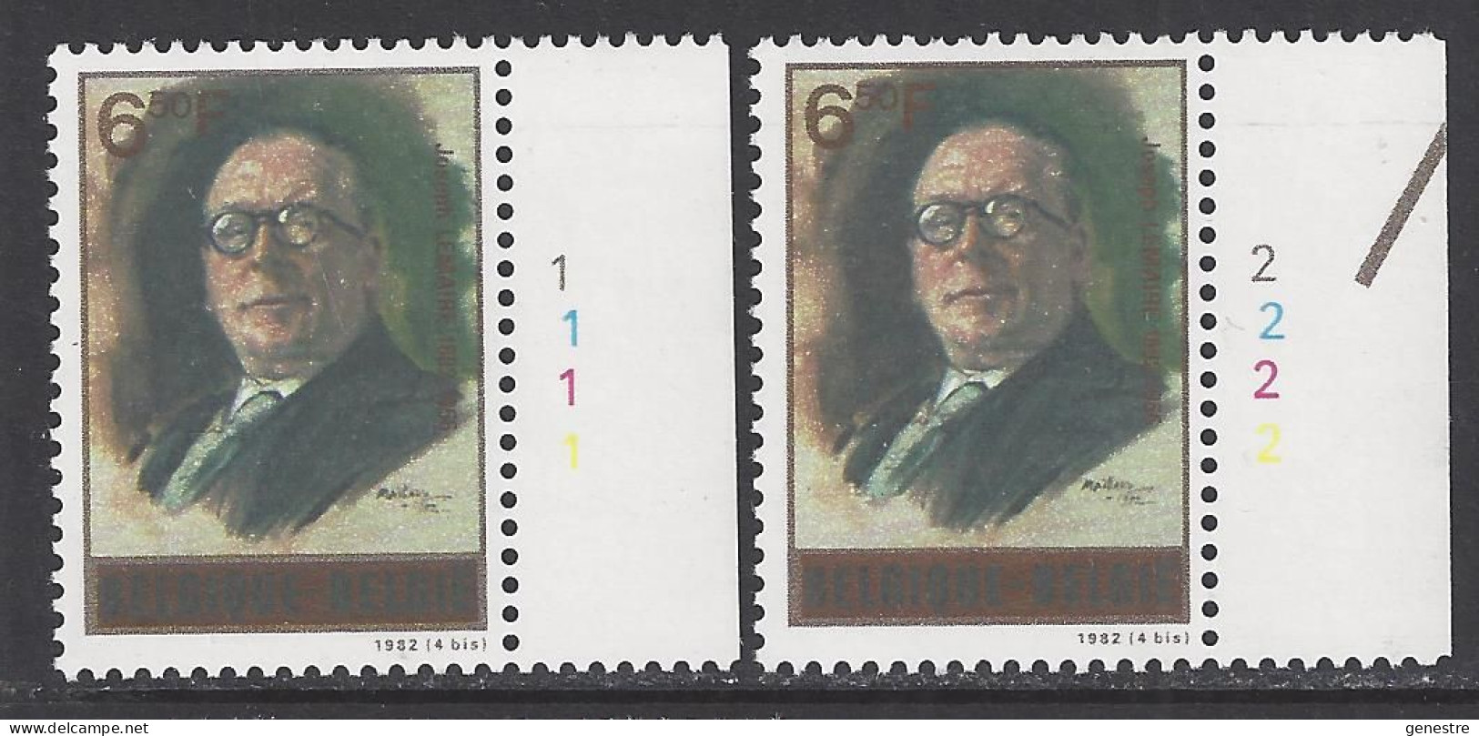 Belgique - 1982 - COB 2047 ** (MNH) - Planches 1 Et 2, Série Complète - 1971-1980