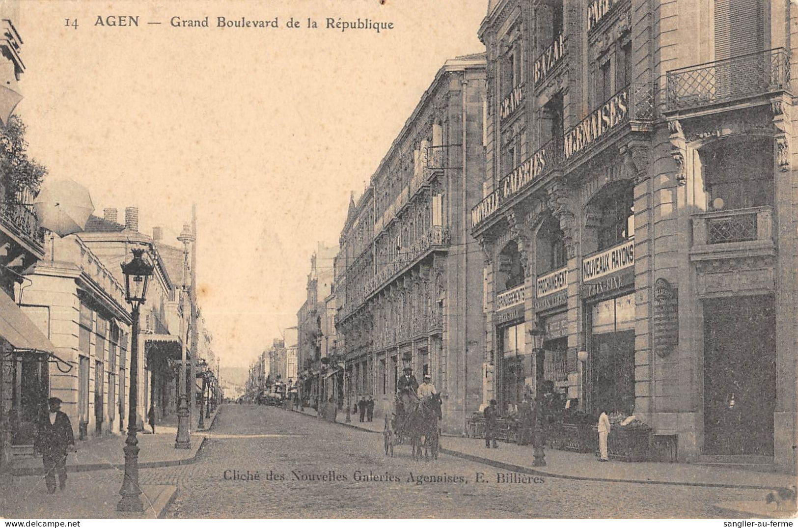 CPA 47 AGEN GRAND BOULEVARD DE LA REPUBLIQUE - Agen