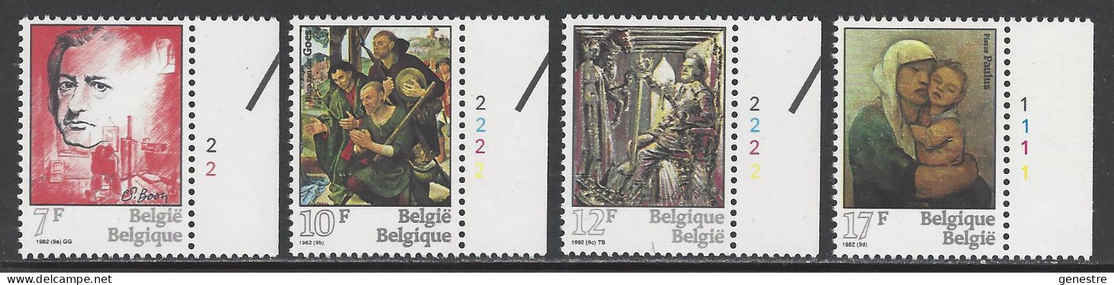 Belgique - 1982 - COB 2060 à 2063 ** (MNH) - Numéros De Planche 2221 - 1971-1980