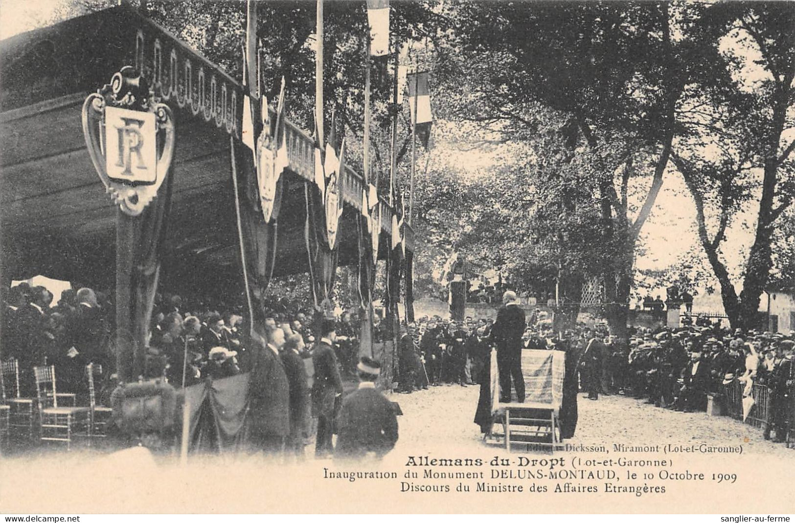 CPA 47 ALLEMANS DU DROPT INAUGURATION MONUMENT - Other & Unclassified