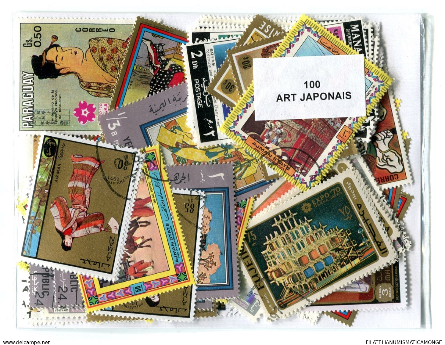 Offer   Lot Stamp - Paqueteria -   100 Sellos Diferentes Motivos Orientales  ( - Vrac (max 999 Timbres)