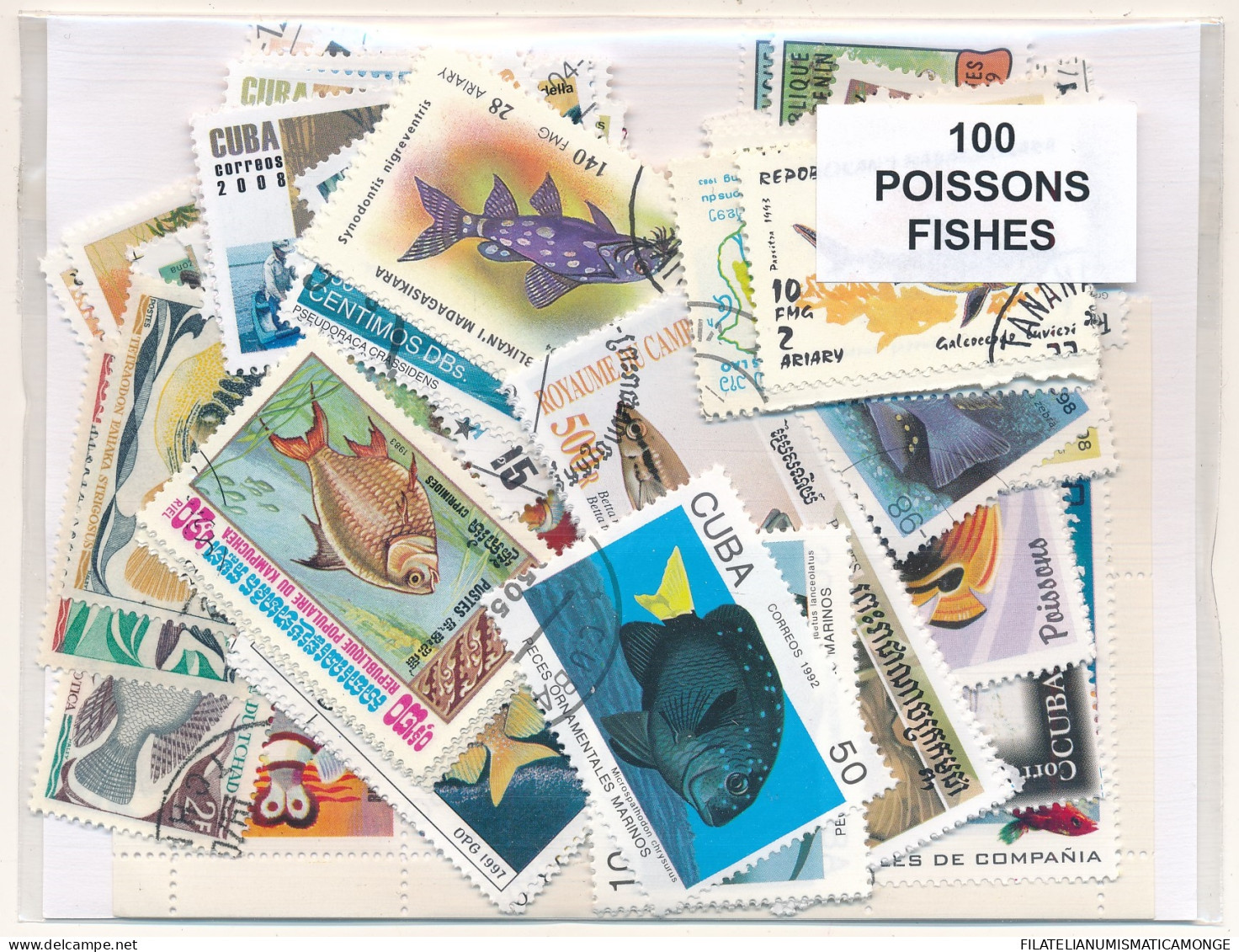 Offer   Lot Stamp - Paqueteria -   100 Sellos Diferentes Peces  (Mixed Conditi - Vrac (max 999 Timbres)