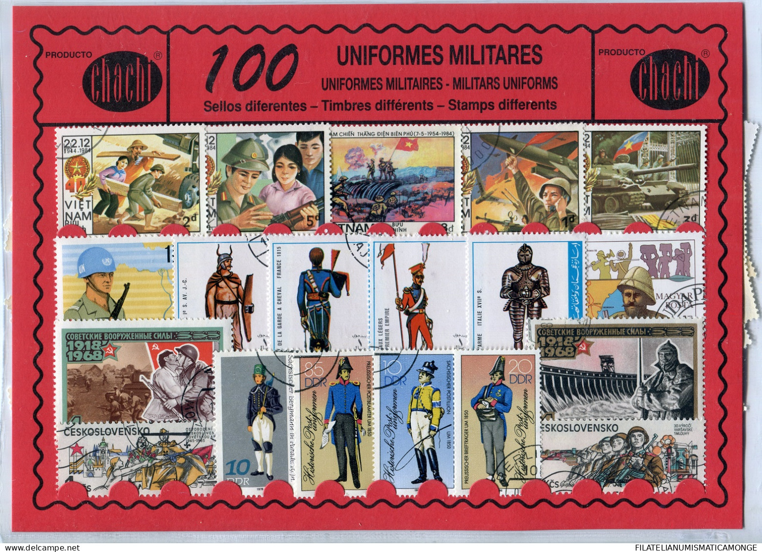 Offer   Lot Stamp - Paqueteria -   100 Sellos Diferentes Uniformes  (Mixed Con - Vrac (max 999 Timbres)