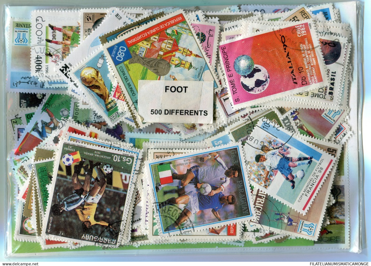 Offer   Lot Stamp - Paqueteria -   500 Sellos Diferentes Futbol  (Mixed Condit - Vrac (max 999 Timbres)