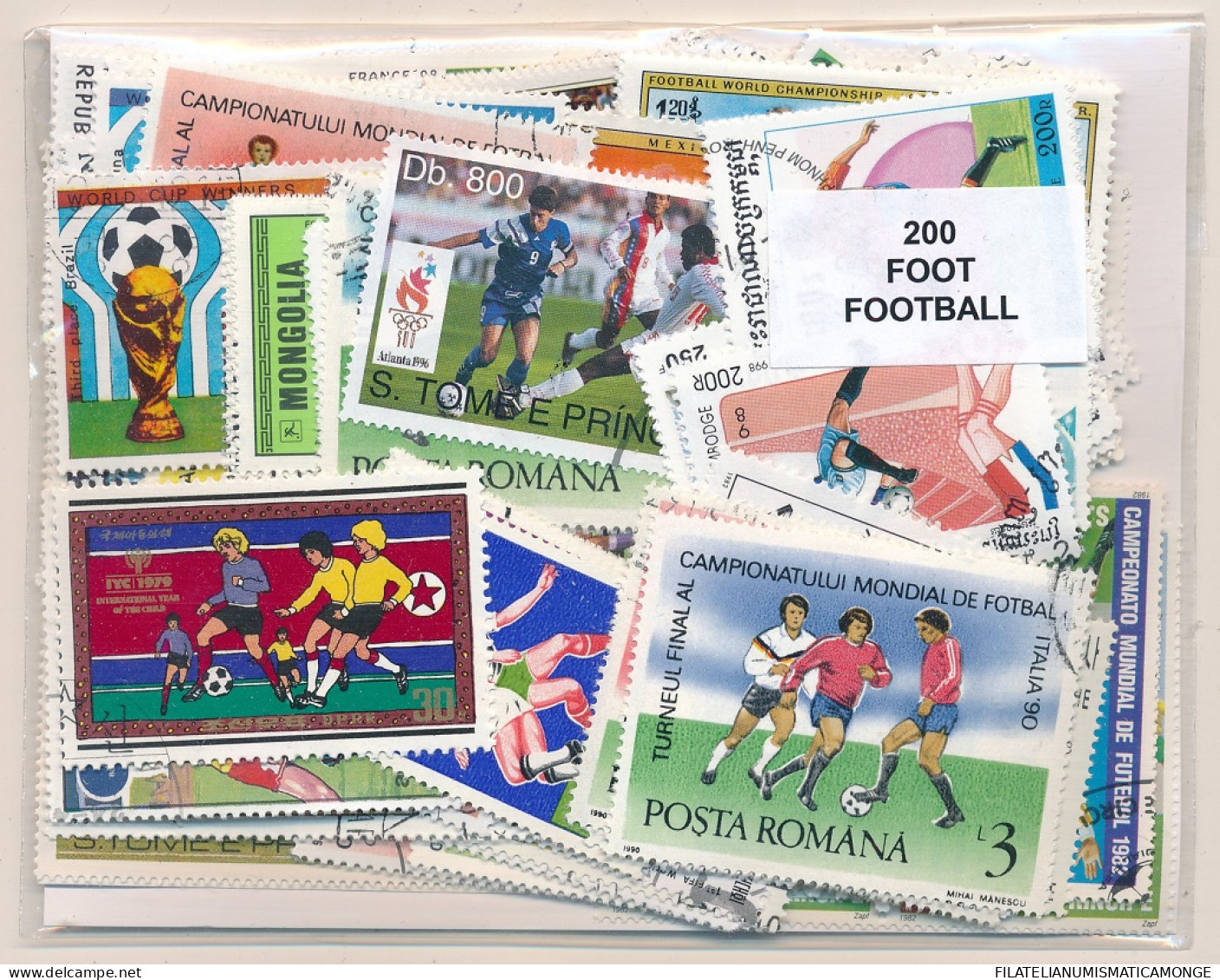 Offer   Lot Stamp - Paqueteria -   200 Sellos Diferentes Futbol  (Mixed Condit - Vrac (max 999 Timbres)