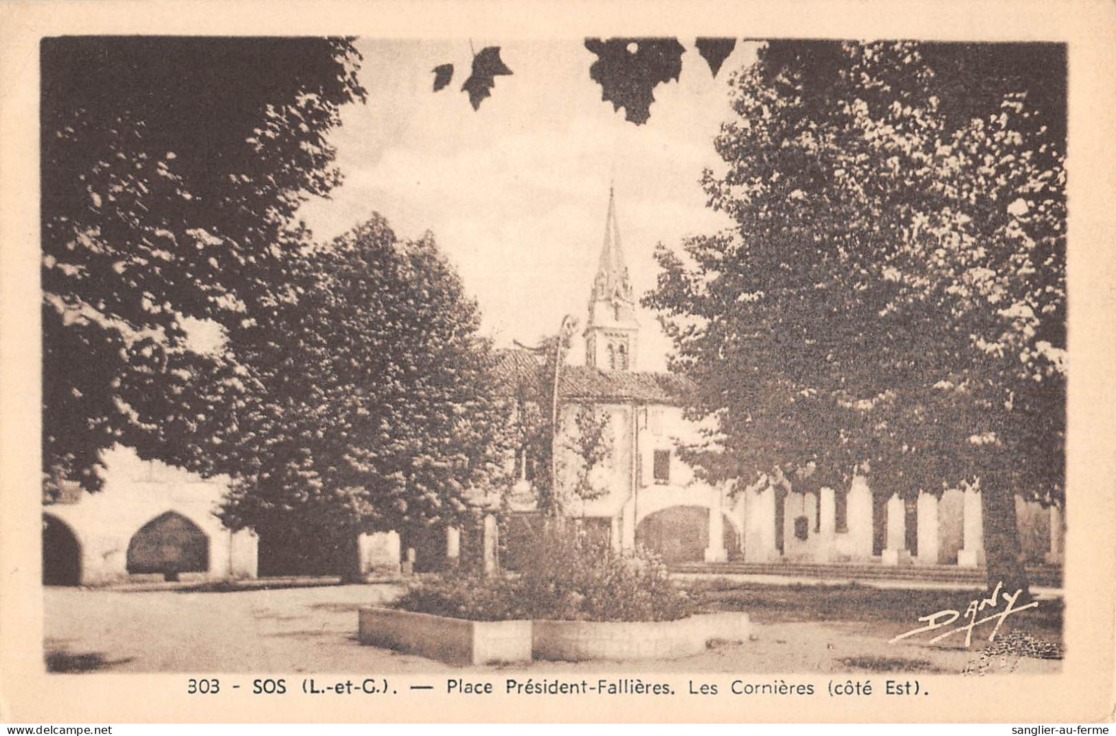 CPA 47 SOS PLACE PRESIDENT FALLIERES LES CORNIERES COTE EST - Other & Unclassified