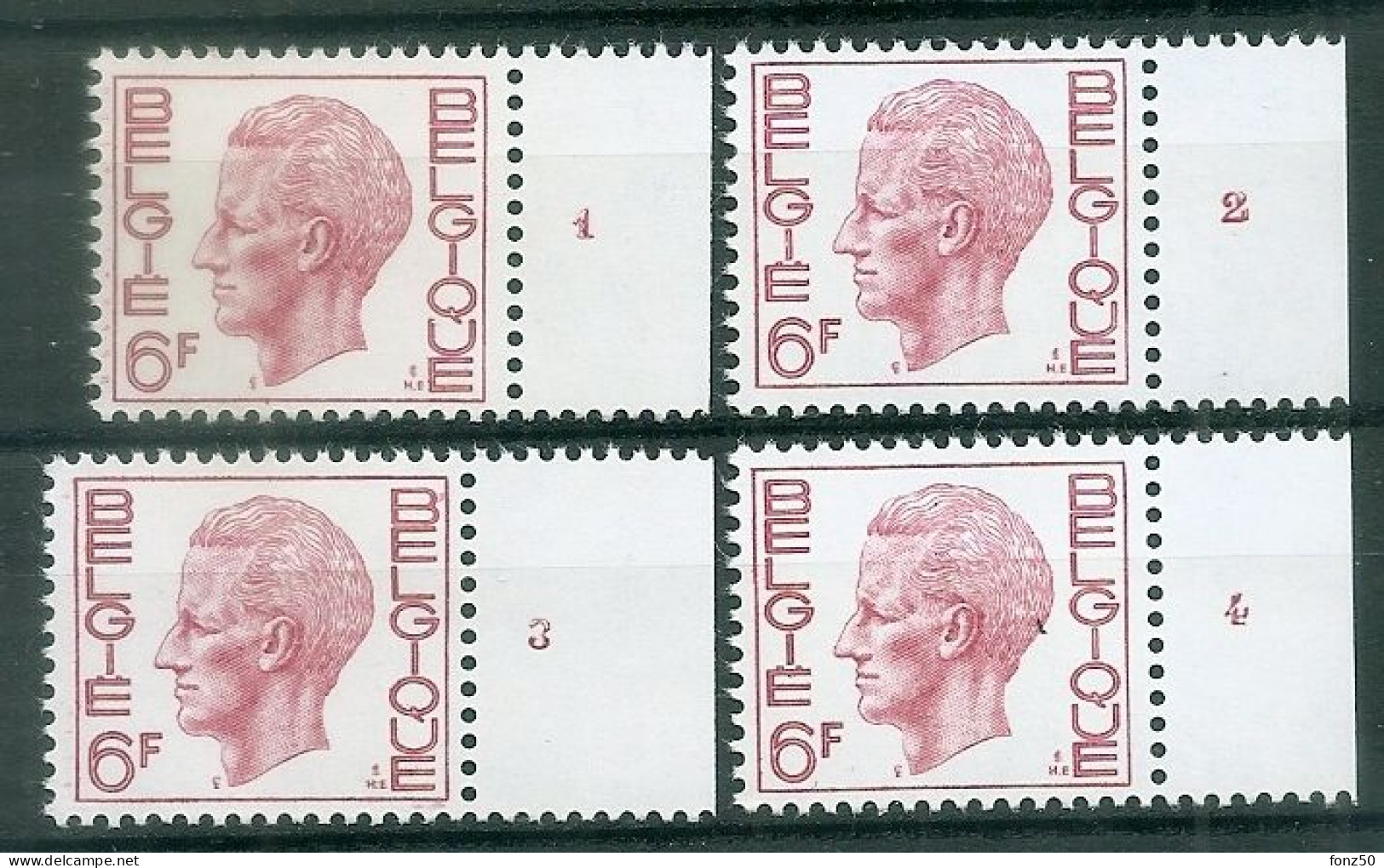 BELGIE * Nr 1646  Plaatnrs 1-6 * Postfris Xx * FLUOR  PAPIER - Andere & Zonder Classificatie