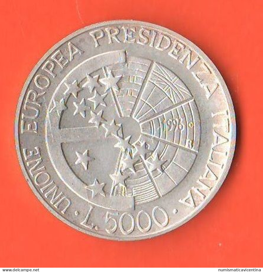 Italia 5000 Lire 1996 Presidenza Cee Italian Presidency European Union Italy Italie Silver Coin - Herdenking