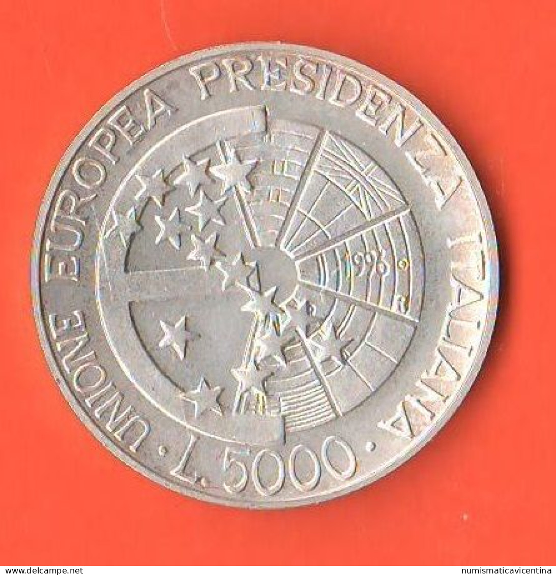 Italia 5000 Lire 1996 Presidenza Cee Italian Presidency European Union Italy Italie Silver Coin - Commémoratives