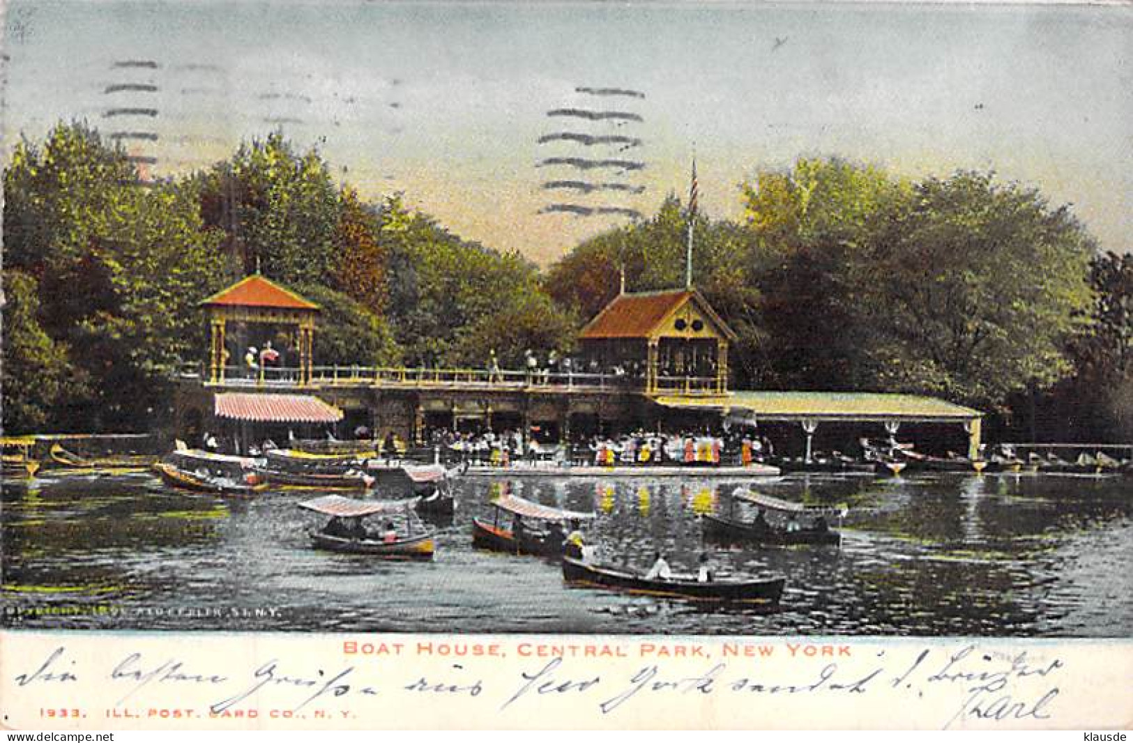 Boat House Central Park ,New York 1906 AKS - Parks & Gardens