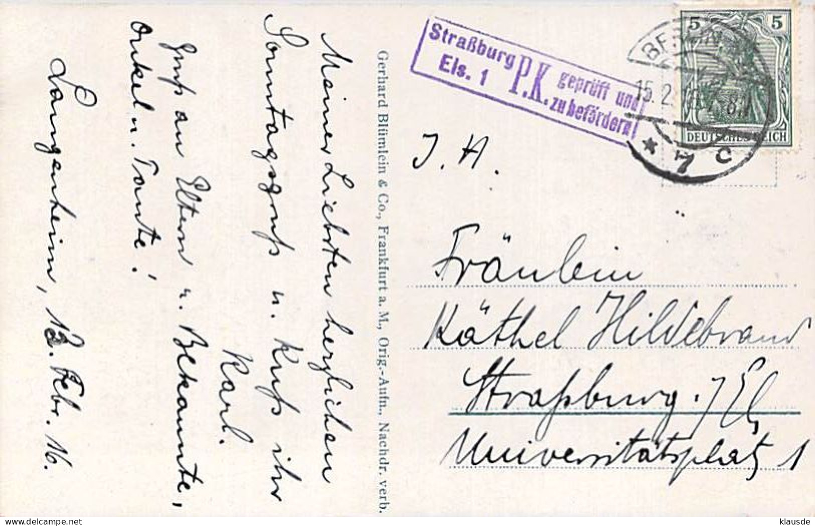 Metz - Felsenbäder Gel.1916 Zensur - Lothringen