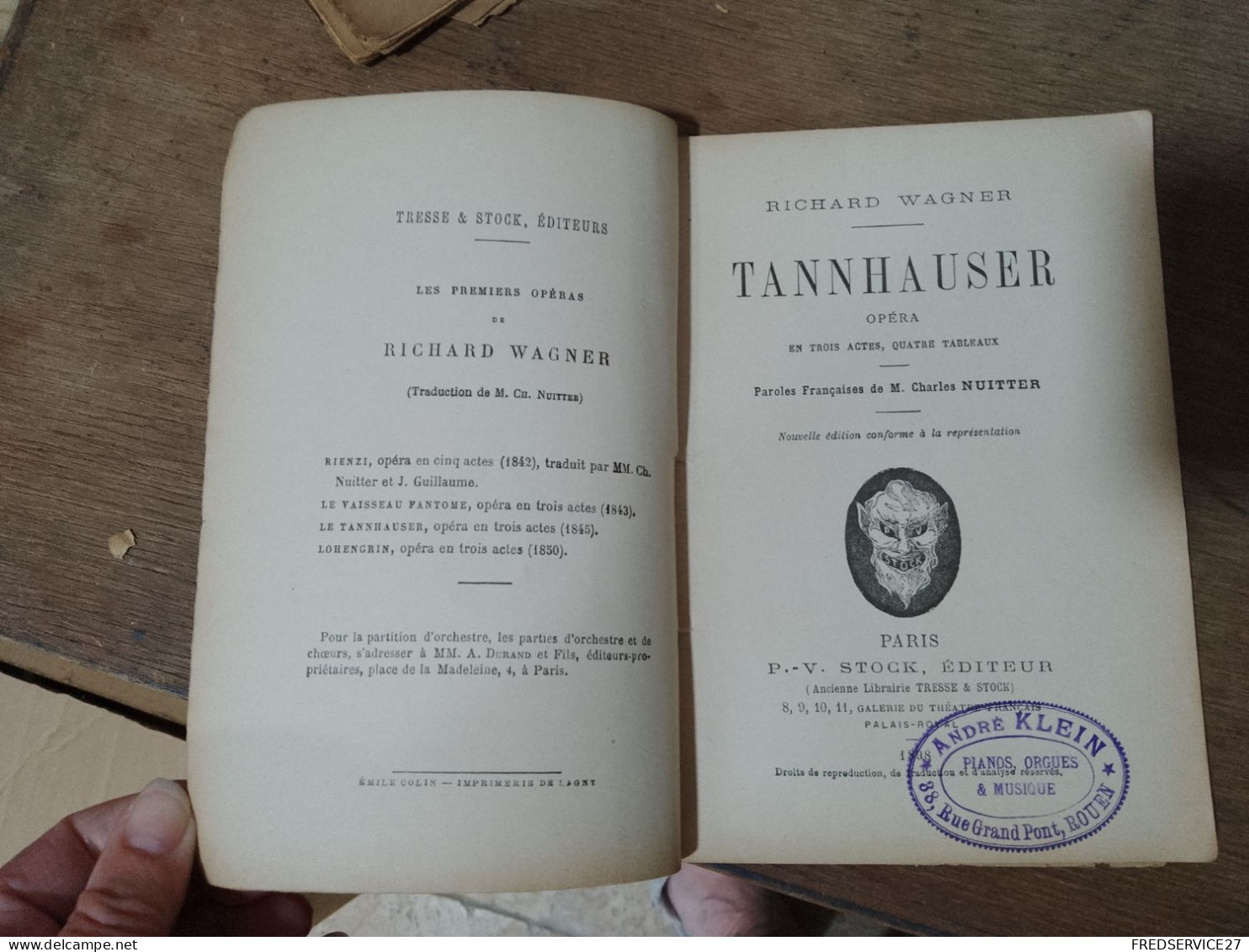 96 //  TANNHAUSER OPERA EN TROIS ACTES 1898 / RICHARD WAGNER - Auteurs Français