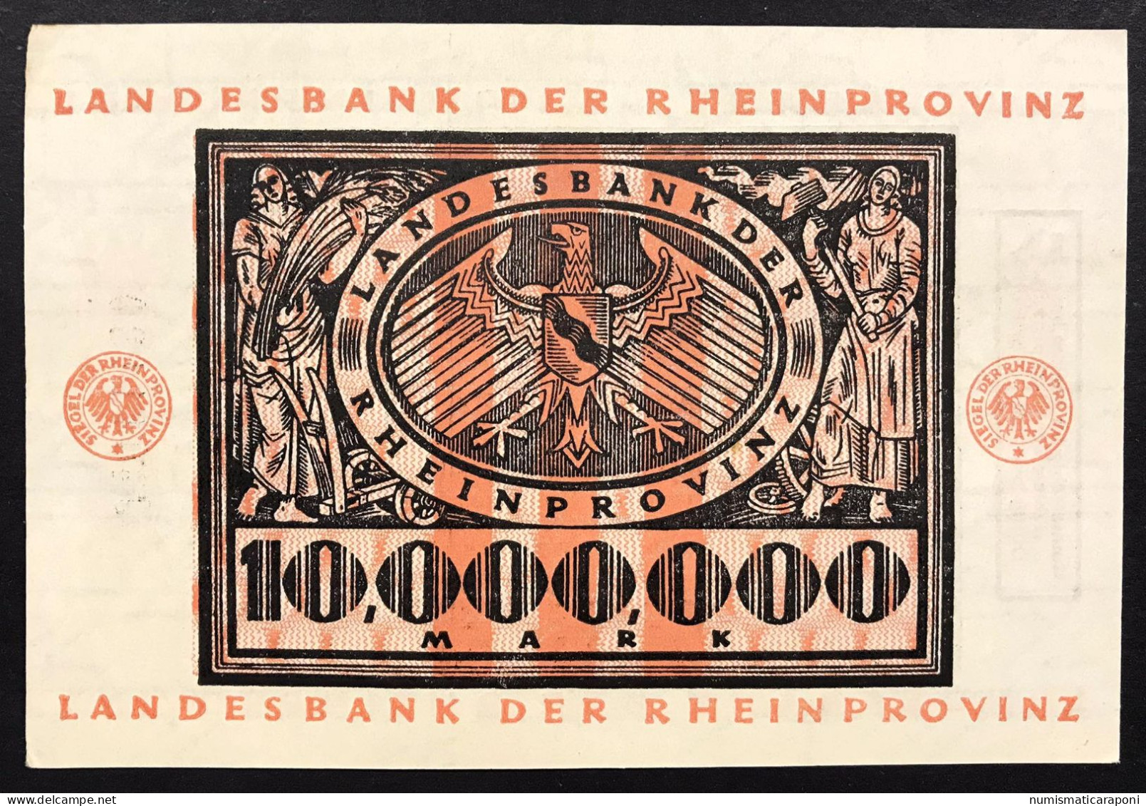 GERMANIA ALEMANIA GERMANY 10 Millionen Mark 1924 Rheinprovinz  LOTTO 4535 - Amministrazione Del Debito