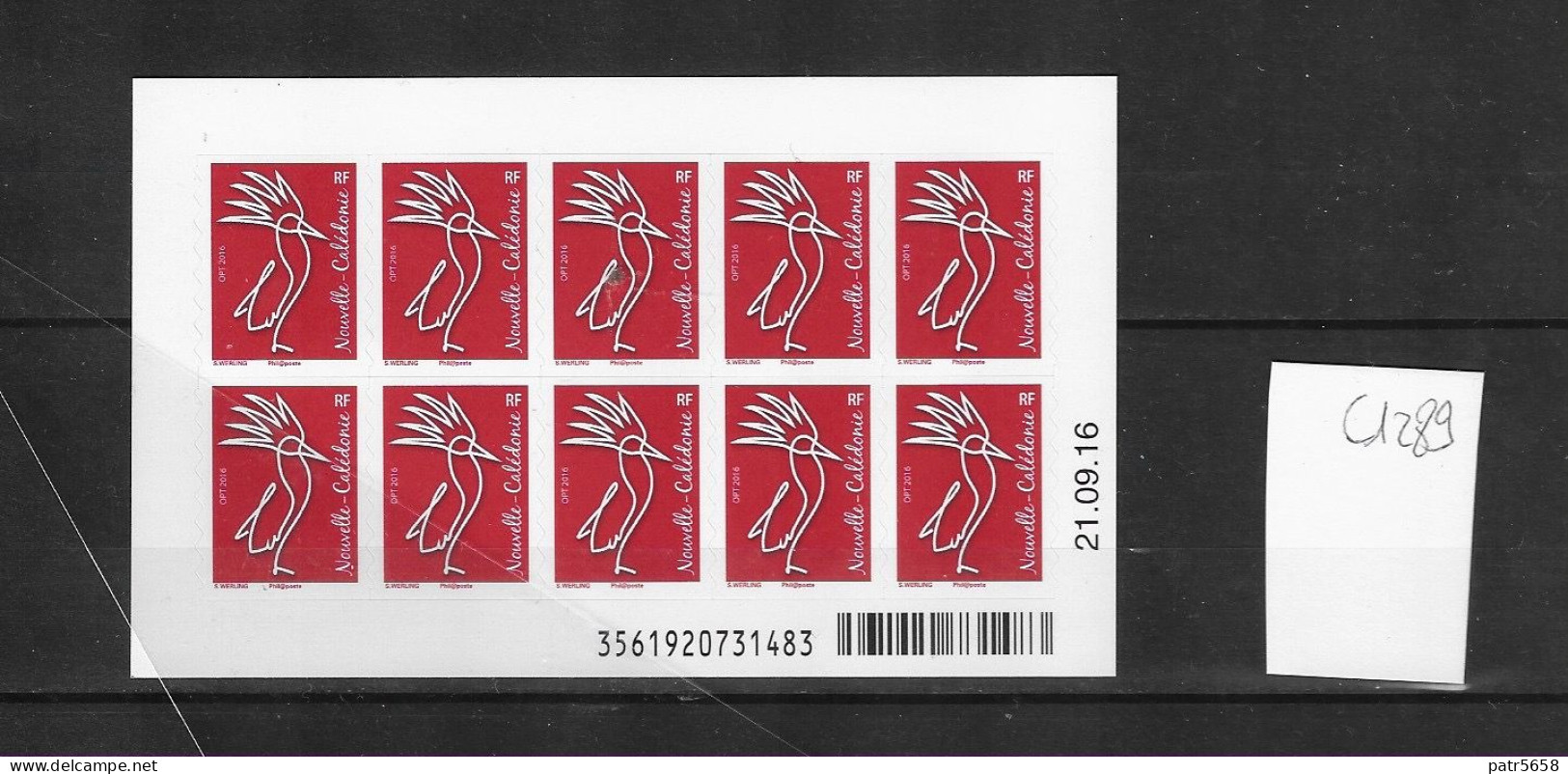 Série Courante - Cagou - Rouge - Emis En Carnet De 10 Timbres - C1289 - Neuf** NP - Carnets